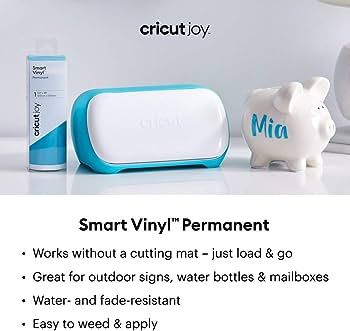 Cricut Smart Permanent Vinyl (5.5in x 24in, White) for Joy machine - matless cutting for shapes u... | Amazon (US)