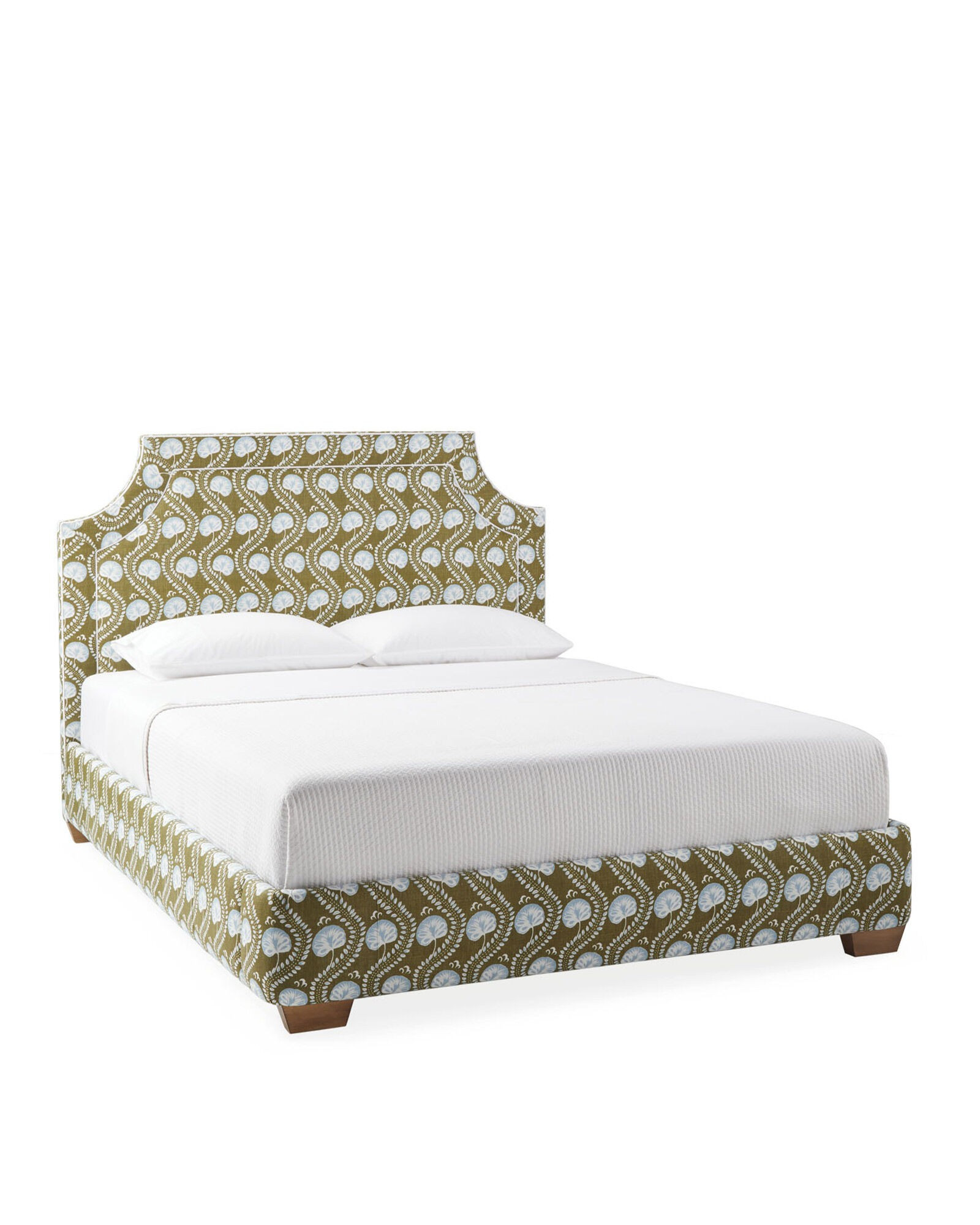 Hyde Bed - Grove Fairhope Linen with White Piping | Serena and Lily