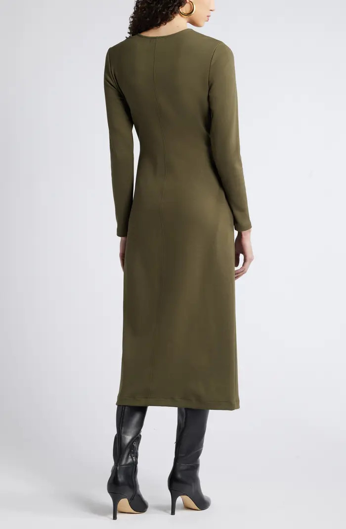 Nordstrom Tie Waist Long Sleeve Knit Midi Dress | Nordstrom | Nordstrom