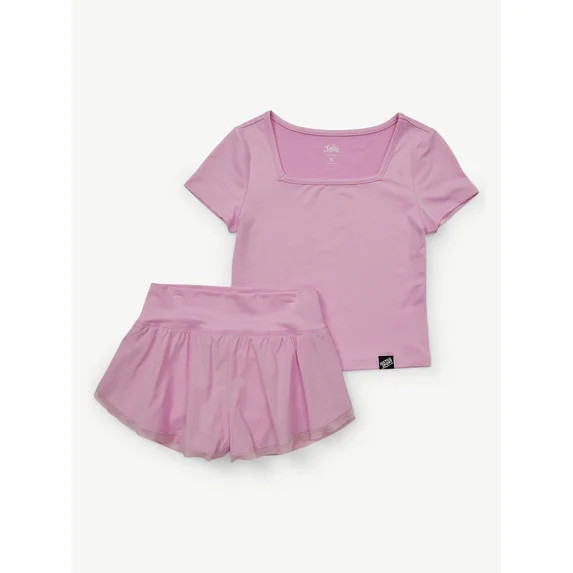 Justice Girls Mesh Hem Tulip Short Set, Sizes XS - XLP | Walmart (US)