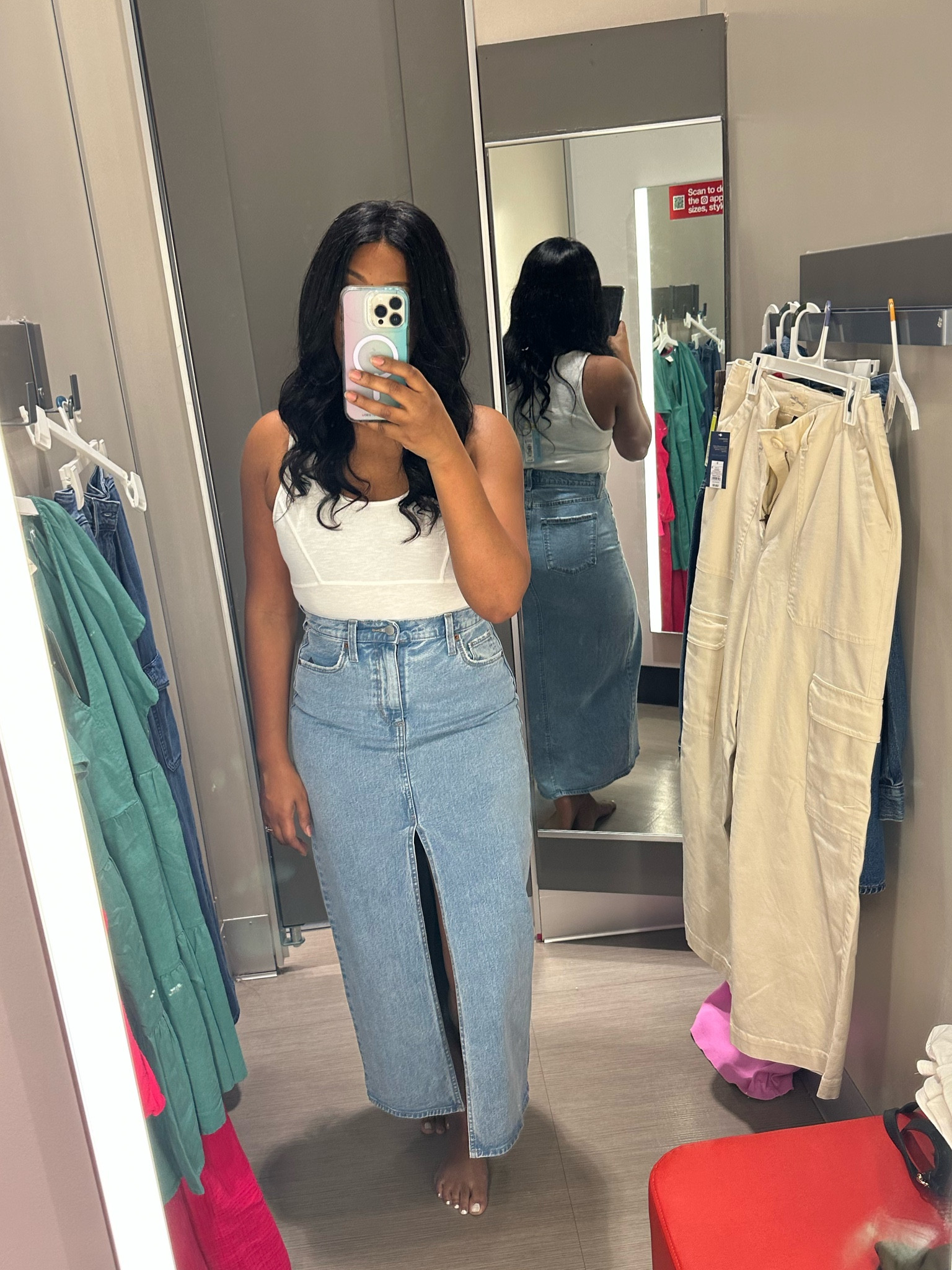 This denim skirt is beautiful. Denim levi, light washed denim, summer denim, denim maxi skirt with split, high waist denim skirt. Targetstyle casual style 

#LTKfindsunder50 #LTKstyletip #LTKMostLoved