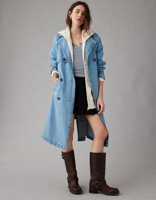 AE Denim Trench Coat | American Eagle Outfitters (US & CA)