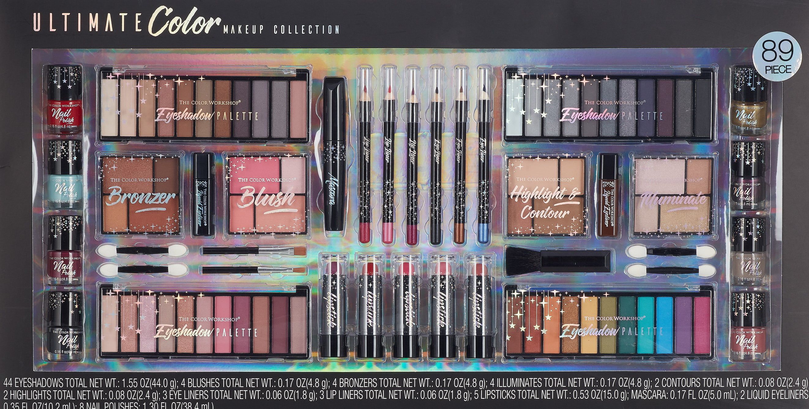 ($30 Value) The Color Workshop Ultimate Color Makeup Collection Gift Set, 89 Pieces - Walmart.com | Walmart (US)