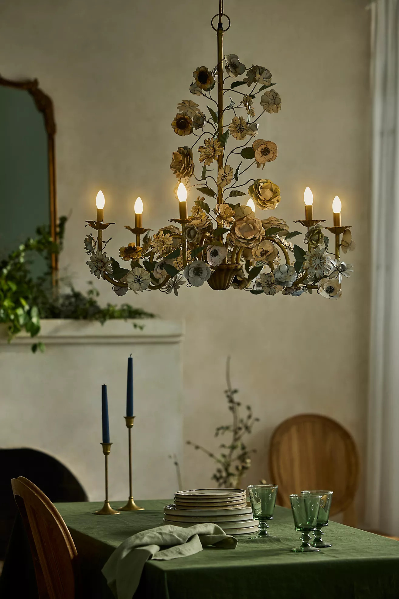 Iron Floral Chandelier | Terrain