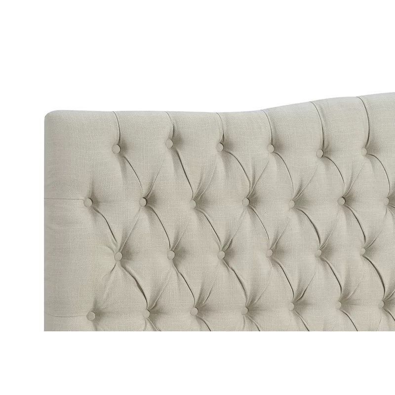 Elle Decor Celeste Tufted Upholstered Padded Headboard with Contemporary Button Tufting | Wayfair Professional