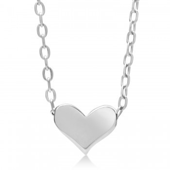 Heart Pendant Necklace in Sterling Silver | Allurez
