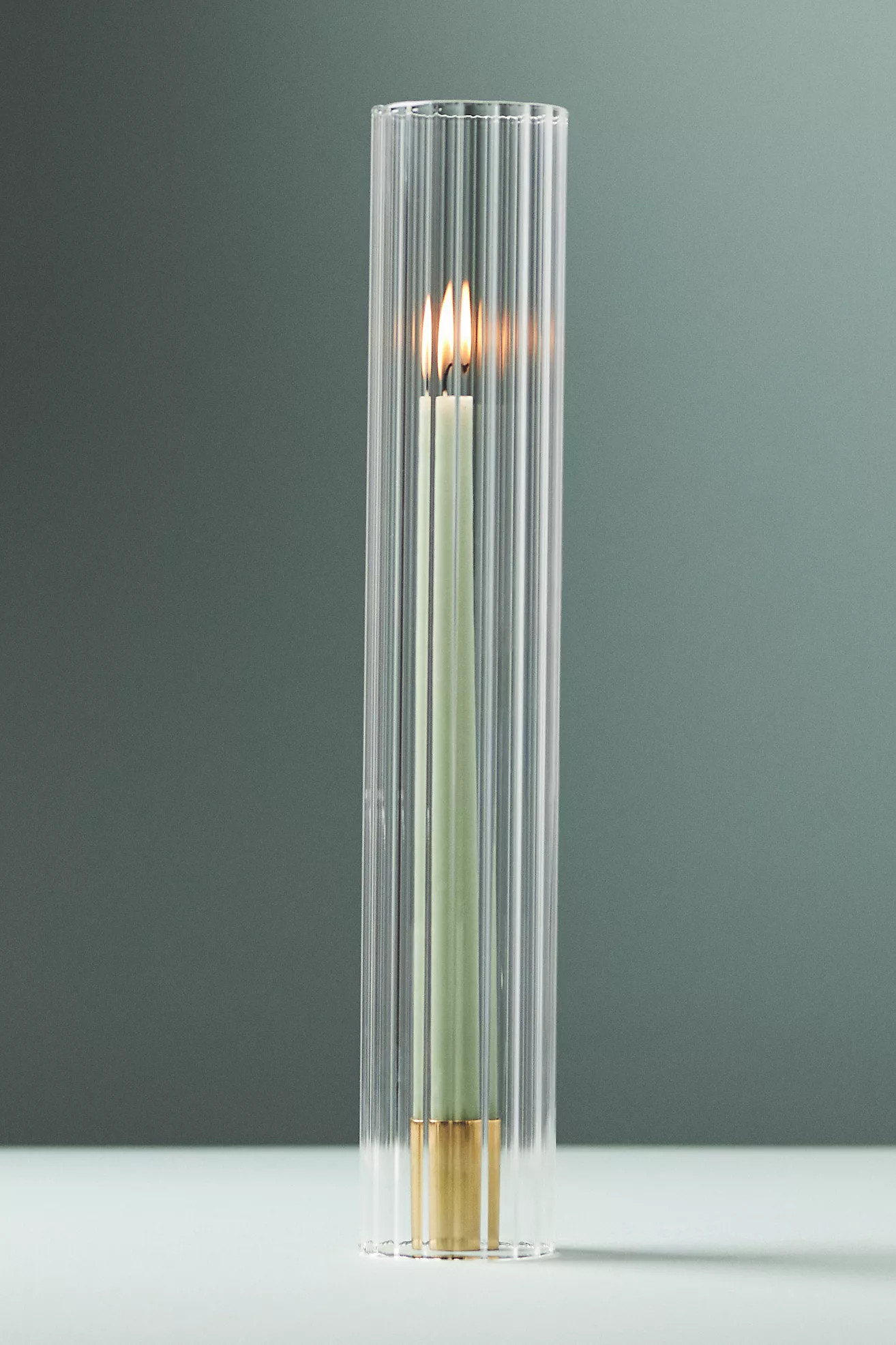 Ribbed Glass Chimney Candle Shade | Anthropologie (US)