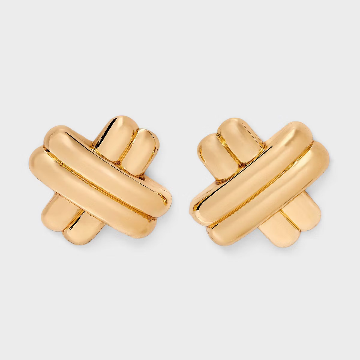 X Shape Button Post Earrings - A New Day™ Gold | Target