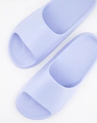 Pull&Bear rubber slides in pale blue | ASOS (Global)