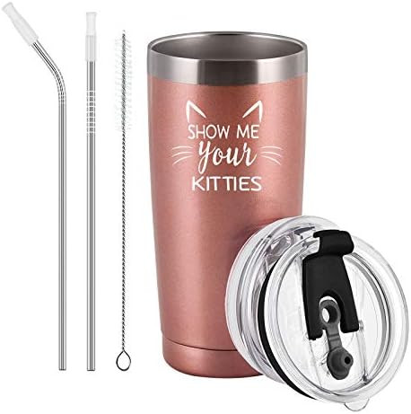 Cat Lovers Gifts, Show Me Your Kitties Travel Tumbler, Birthday Christmas Gifts for Women Friends Si | Amazon (US)