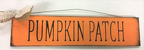 Pumpkin Patch Fall Halloween Autumn Decorations Rustic Stenciled Wooden Wall Sign Country Home | Amazon (US)