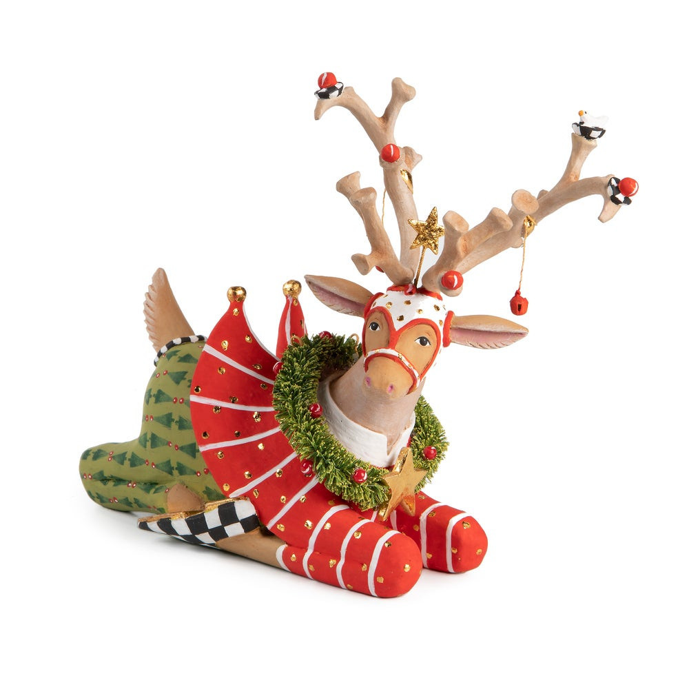 Patience Brewster Dash Away Sitting Prancer Reindeer Figure | MacKenzie-Childs