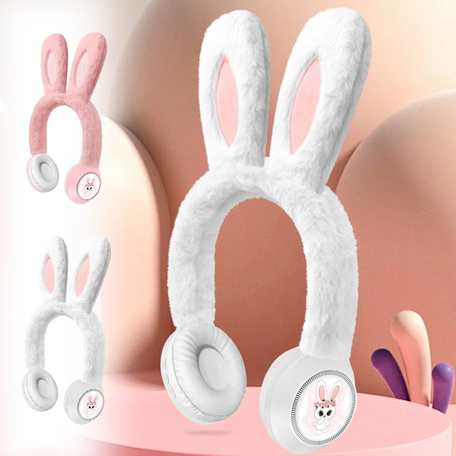 Novelty Bunny Ears Wireless Bluetooth Headphones with Plush Headband, Comfort Design Immersive Au... | Walmart (US)