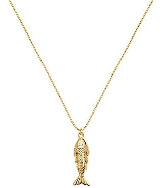 Electric Picks Summer Catch Fish Short Pendant Necklace - Gold | Dillard's