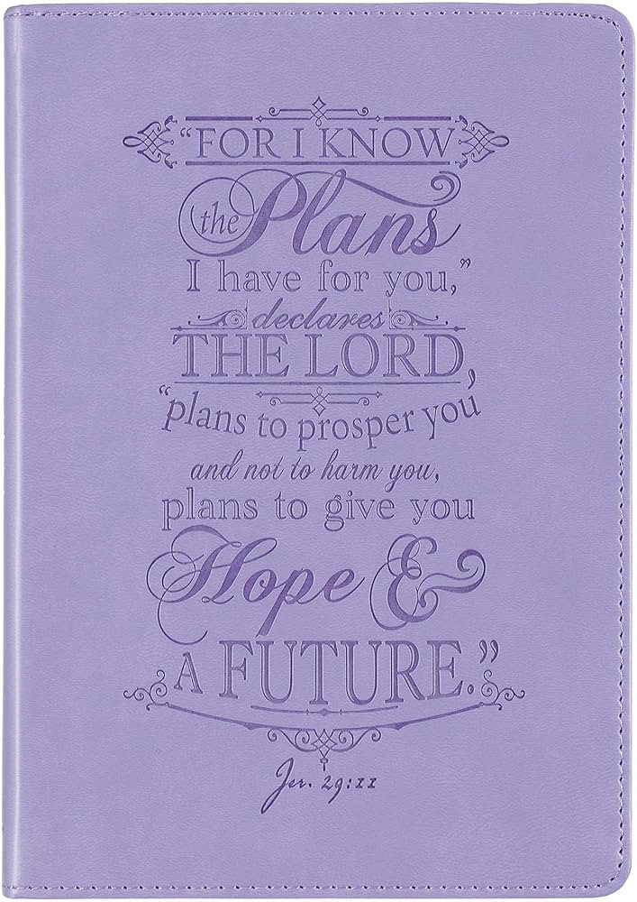 Christian Art Gifts Purple Faux Leather Journal | I Know the Plans Jeremiah 29:11 Bible Verse | F... | Amazon (US)