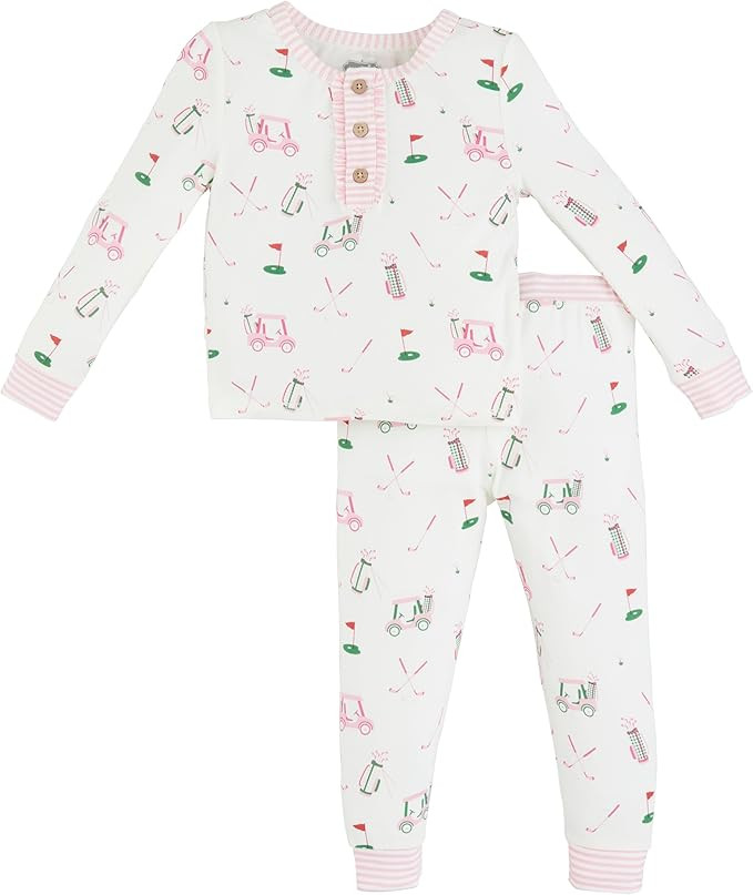 Mud Pie girls Mud Pie Children's Pink Golf Toddler Pajama Set | Amazon (US)