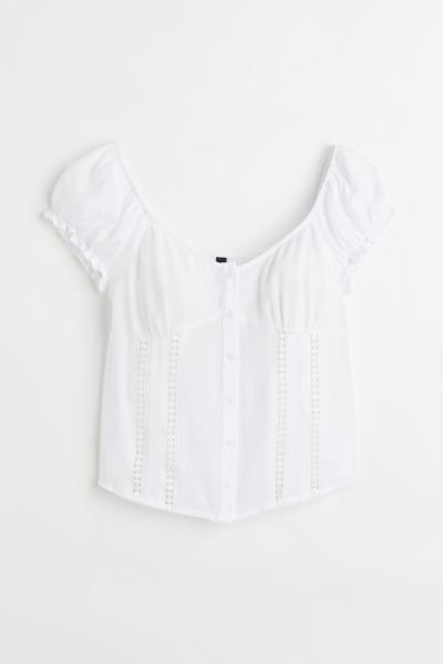 Lace-trimmed crêpe top | H&M (UK, MY, IN, SG, PH, TW, HK)