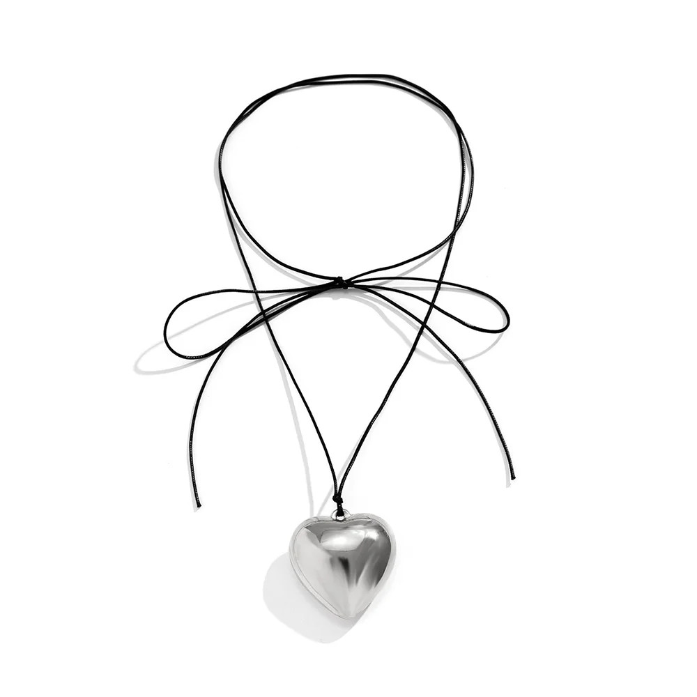 Chunky Heart Choker Necklace for Women Girls Y2k Necklace Aesthetic Big Glass Love Heart Black Ve... | Walmart (US)