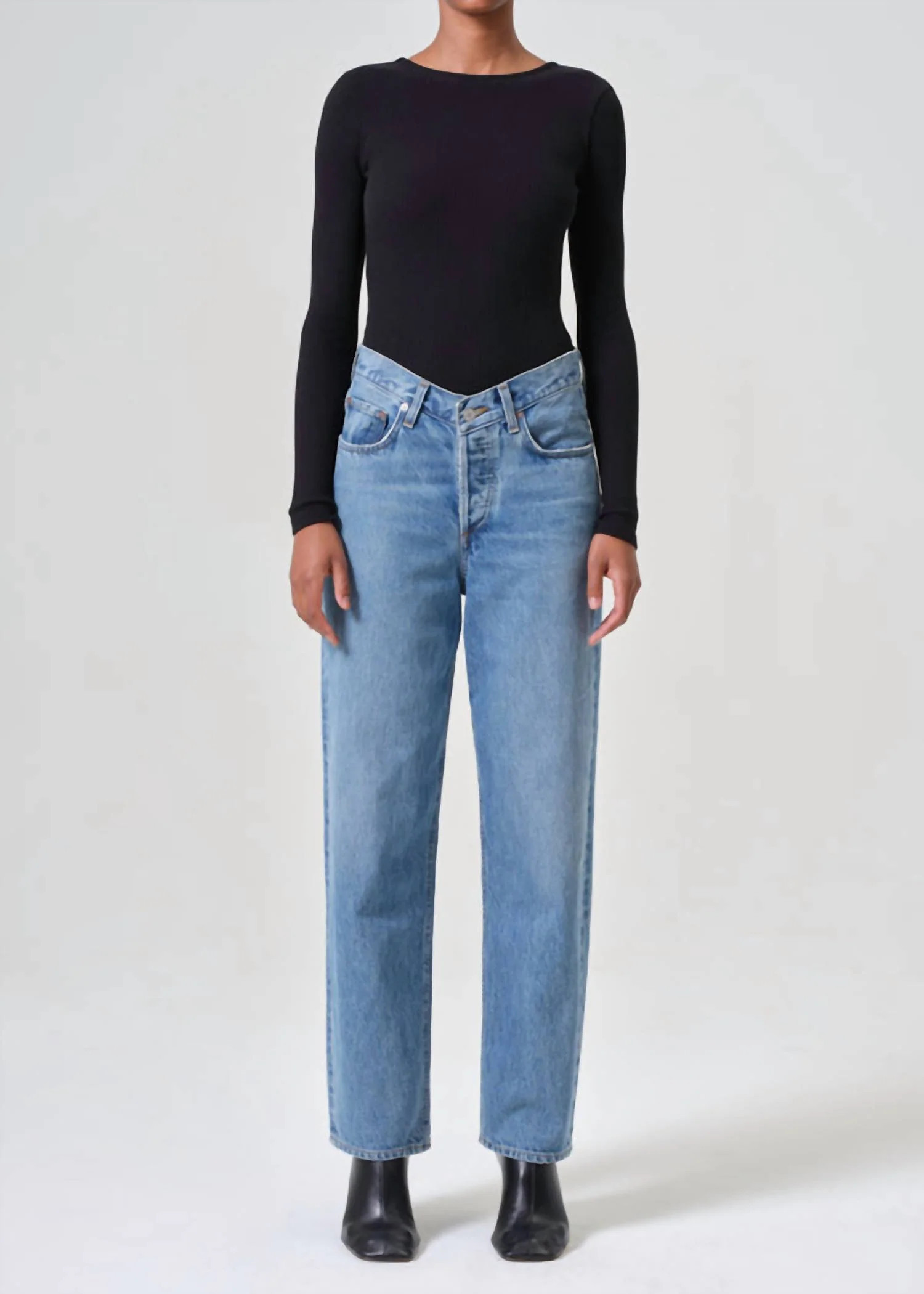 V-Waist Baggy Jeans In Fairway | Shop Simon