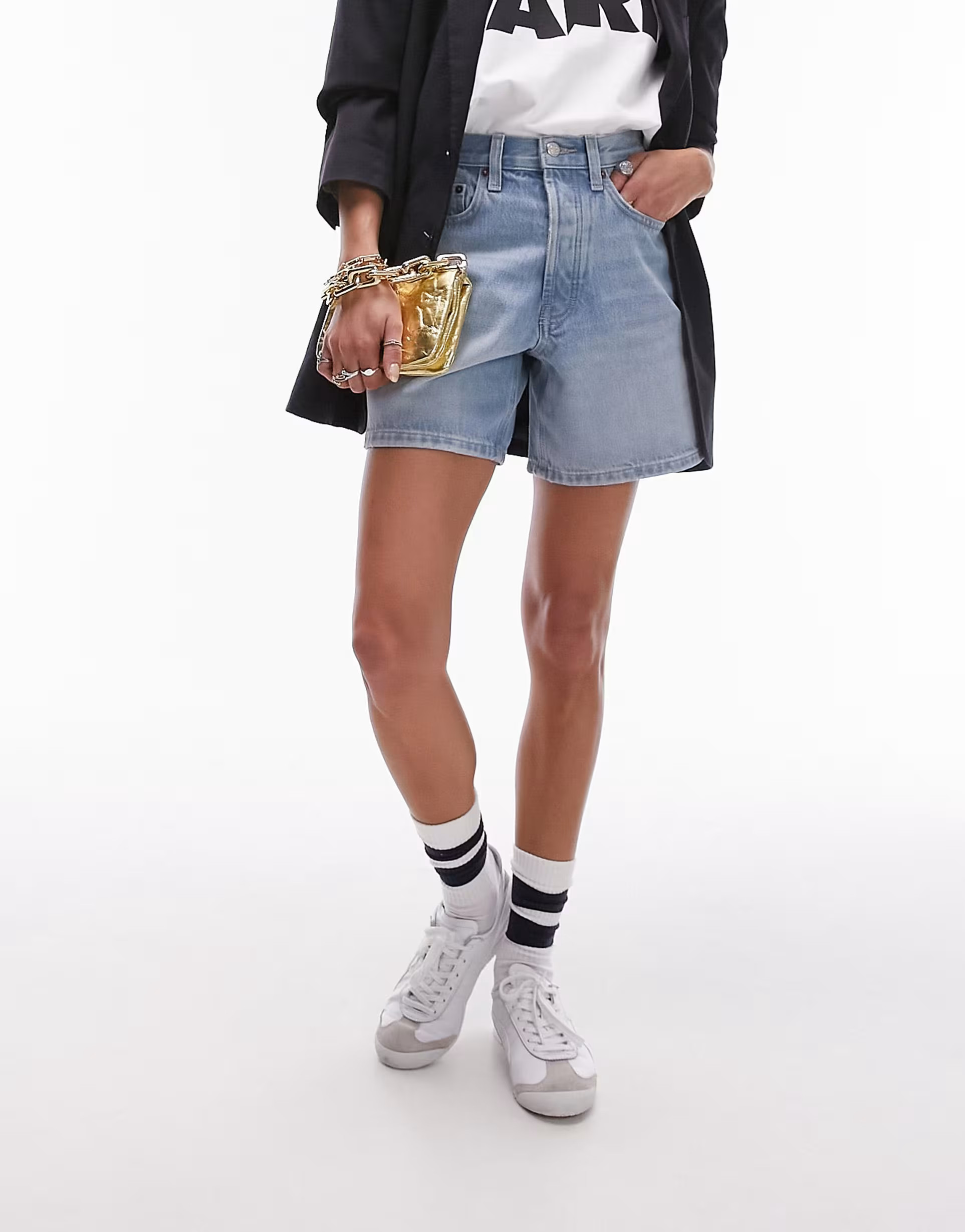 Topshop denim Editor short in bleach | ASOS (Global)