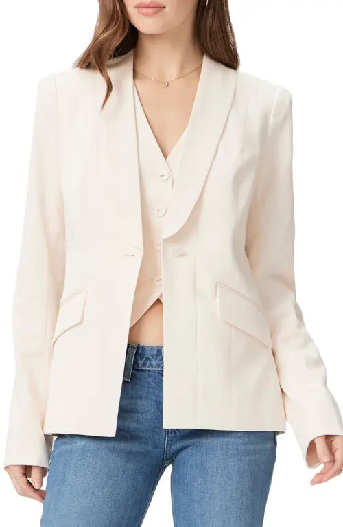 PAIGE Ciarra One-Button Blazer in Cream at Nordstrom, Size 12 | Nordstrom