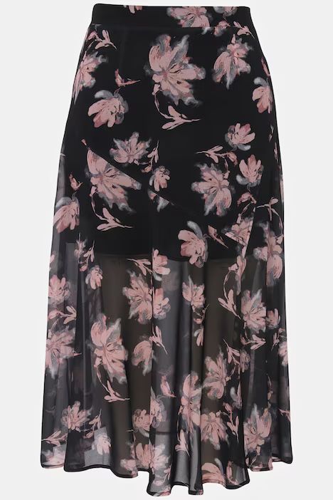 Sheer Layered Floral Skirt | Ulla Popken