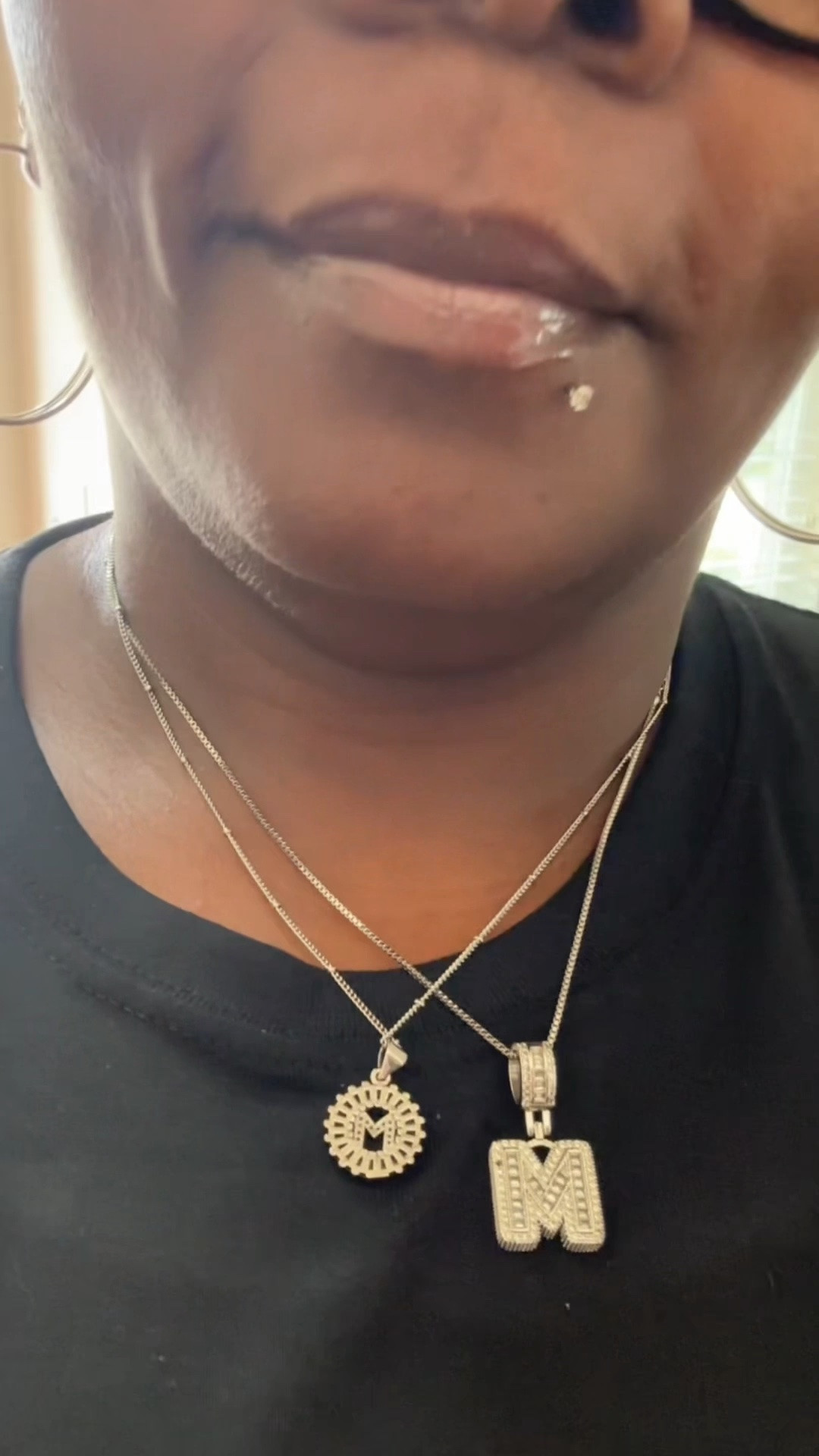 Initial necklace. So cute. So dainty. The perfect everyday set. #necklace #jewelry #initialnecklace #initialjewelry #silvernecklace