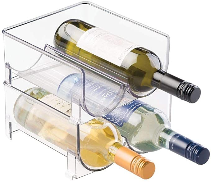 mDesign Plastic Free-Standing Wine Rack Storage Organizer for Kitchen Countertops, Table Top, Pan... | Amazon (US)