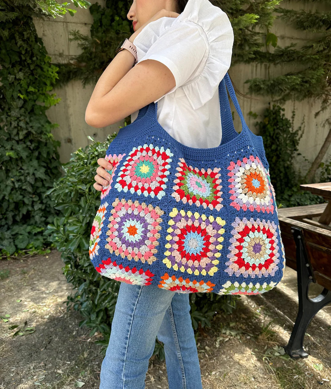 Crochet Bag, Granny Square Bag, Patchwork Bag, Granny Square Boho Bag, Shoulder Bag, Hippie Bag, ... | Etsy (US)