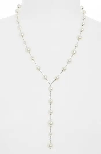 CRISTABELLE Crystal & Imitation Pearl Y-Necklace | Nordstrom | Nordstrom