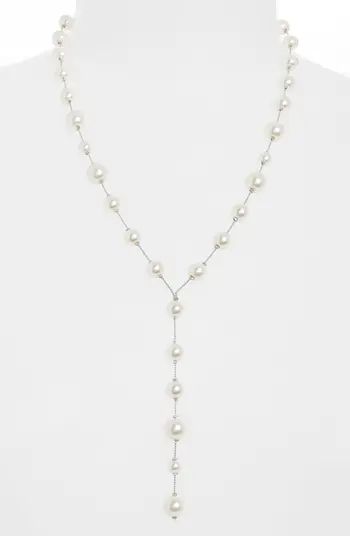 CRISTABELLE Crystal & Imitation Pearl Y-Necklace | Nordstrom | Nordstrom