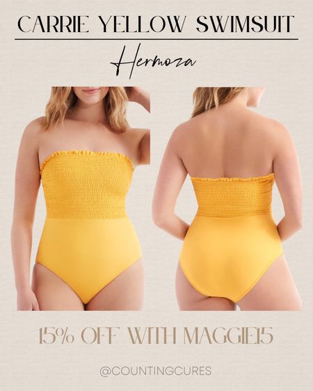 Look cute while swimming with this yellow tube swimsuit from Hermoza! Use my code MAGGIE15 for a 15% discount!
#swimwear #summerready #resortwear #onsalenow

#LTKswim #LTKSeasonal #LTKstyletip