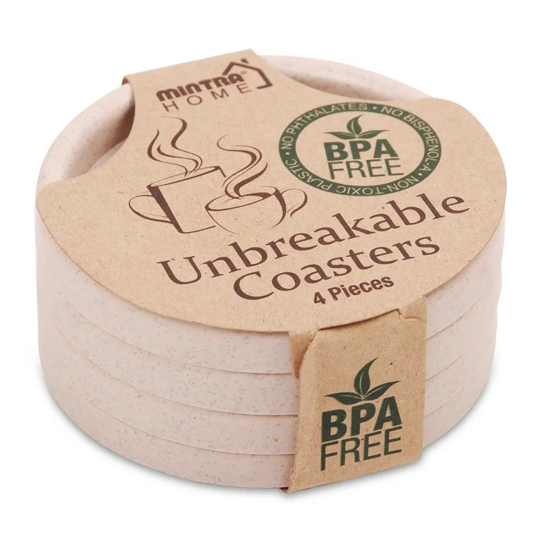 Mintra Home - (9050) White Coasters for Cups 4 Pack | Walmart (US)