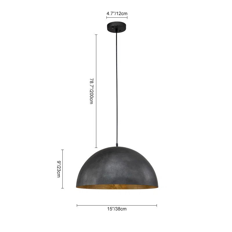Industrial Oversized Large Metal Dome Pendant | Wayfair North America