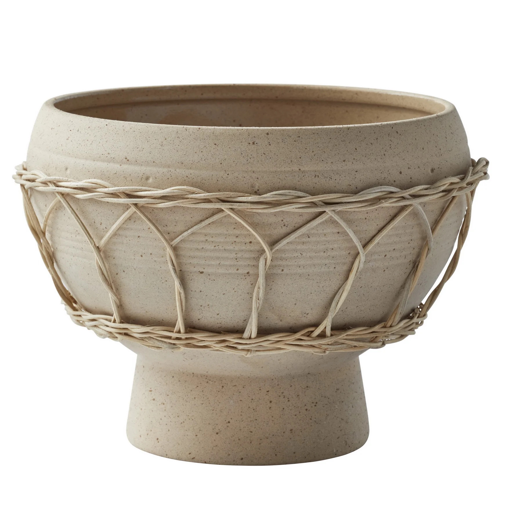 Dave & Jenny Marrs for Better Homes & Gardens 8 in Ellie Pedestal Beige Ceramic Planter - Walmart... | Walmart (US)