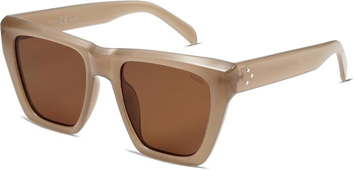 SOJOS Trendy Oversized Square Cat Eye Polarized Sunglasses for Women SJ2179 | Amazon (US)