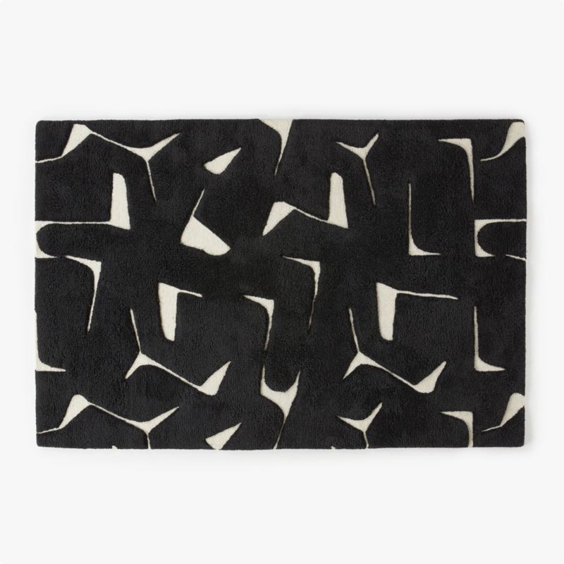 Sway Tufted Black and White Area Rug 6'x9' + Reviews | CB2 | CB2