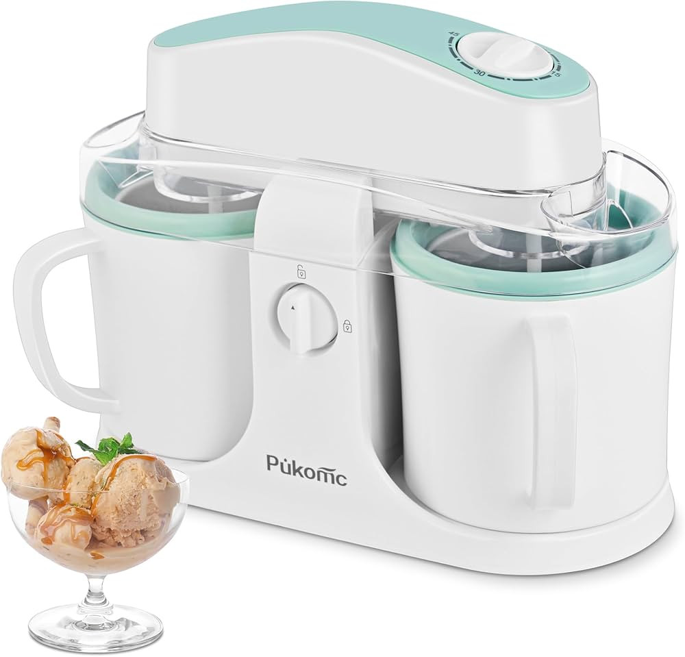 Pukomc Ice Cream Maker Machine for Home Use, with Two Ice Cream Bowls,Simple Operation and Easy t... | Amazon (US)
