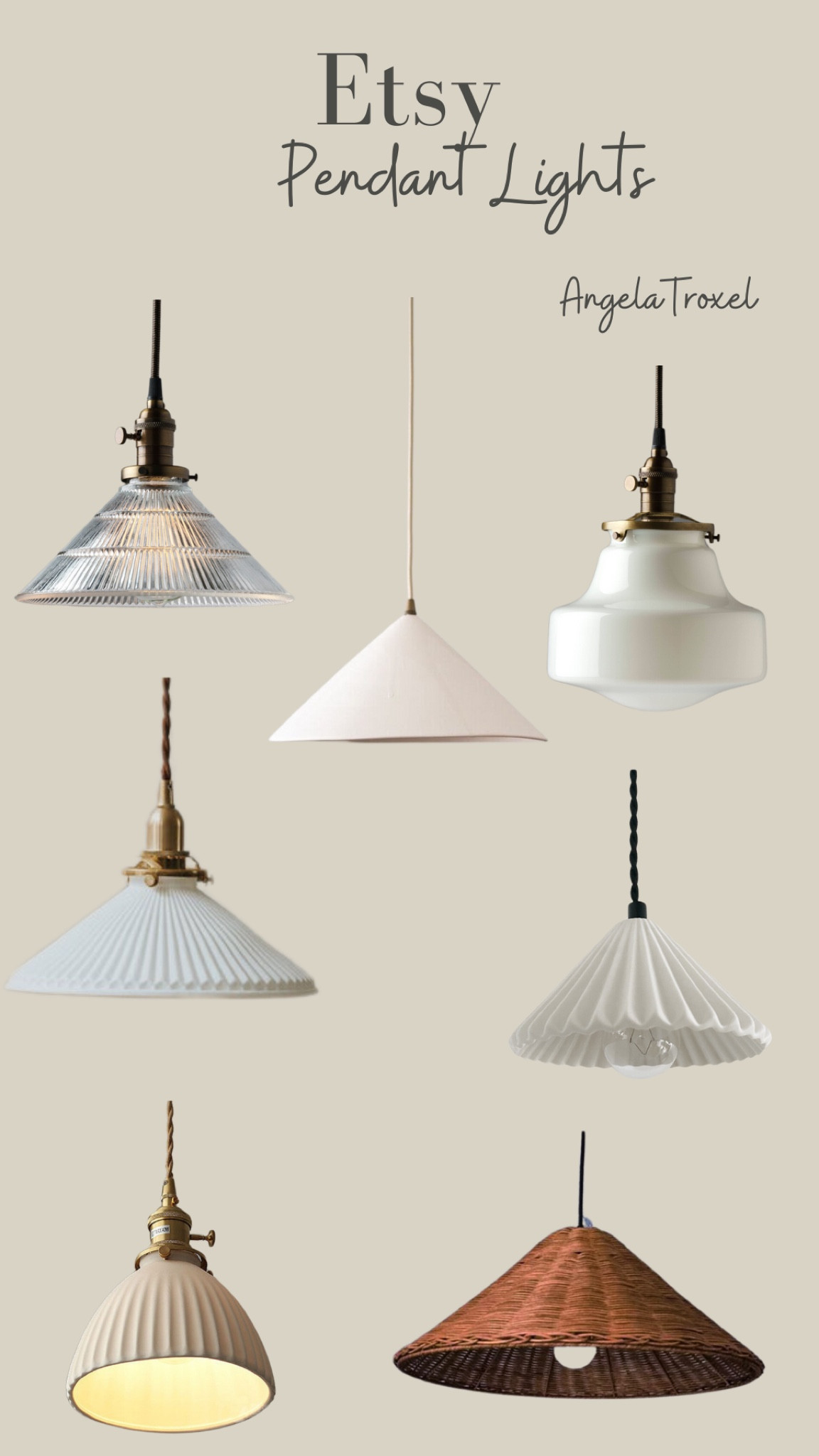 Etsy pendant lights, kitchen, living room, entryway, office, bedroom,rattan, glass, gold, black, ribbed, white, scalloped. 

#LTKhome #LTKfindsunder100 #LTKSpringSale