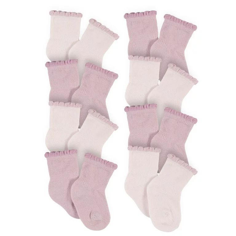 Modern Moments by Gerber Baby Girls Wiggle-Proof Socks, 8-Pack (Newborn-12 Months) - Walmart.com | Walmart (US)