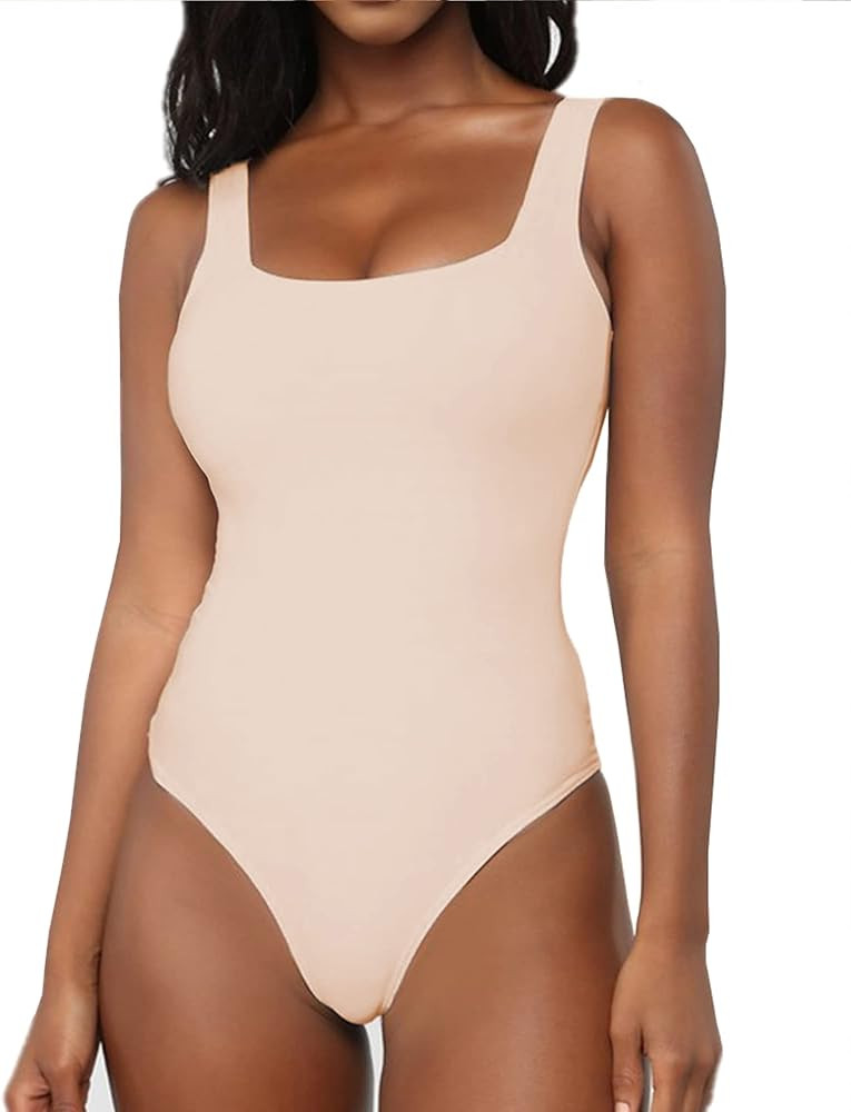 BelleLovin Women's Scoop Neck Bodysuits Sleeveless Tank Top Jumpsuits | Amazon (US)