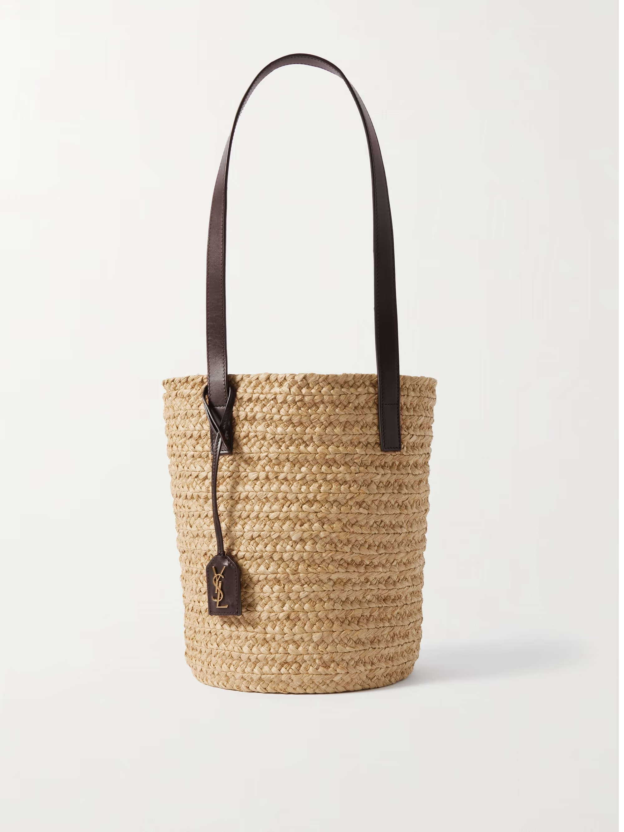 Panier small leather-trimmed raffia tote | NET-A-PORTER (US)