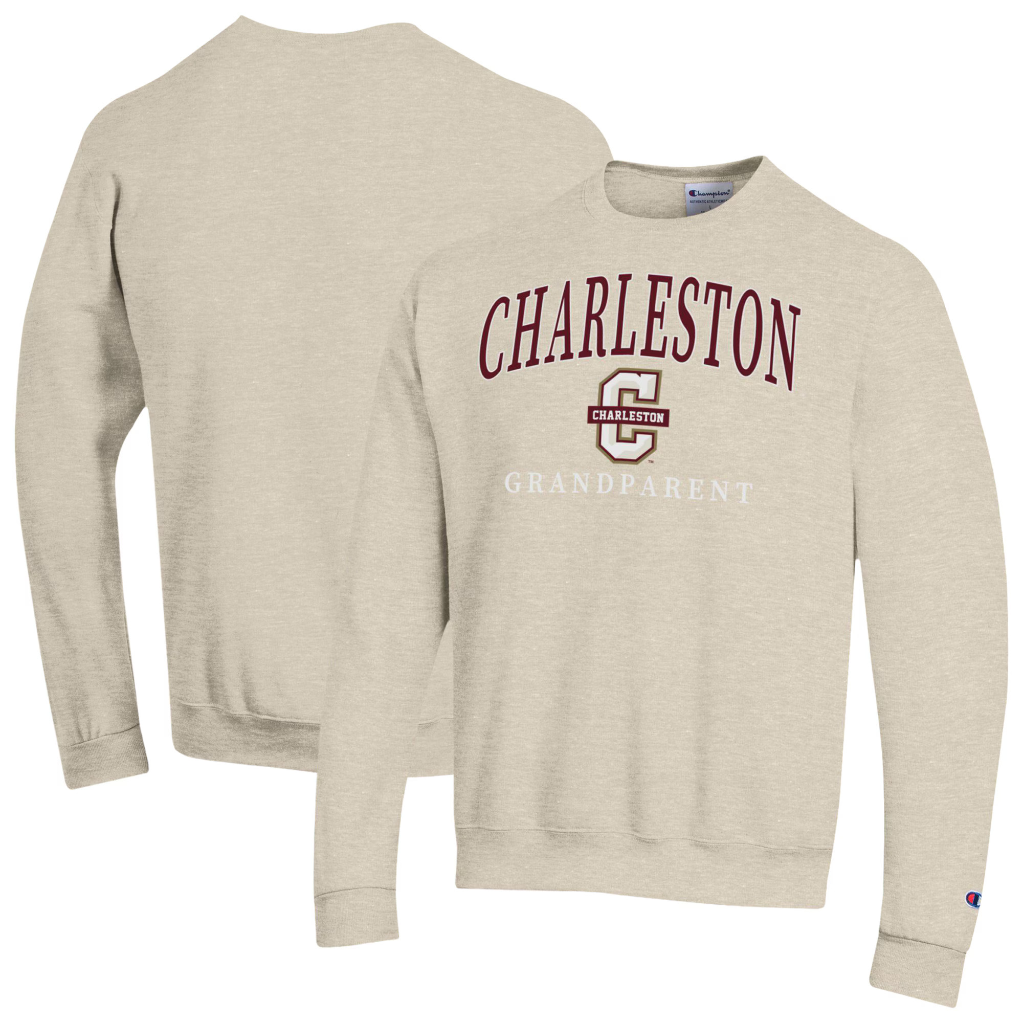 Charleston Cougars Champion Unisex Arch Grandparent Eco Powerblend Sweatshirt - Oatmeal | Fanatics