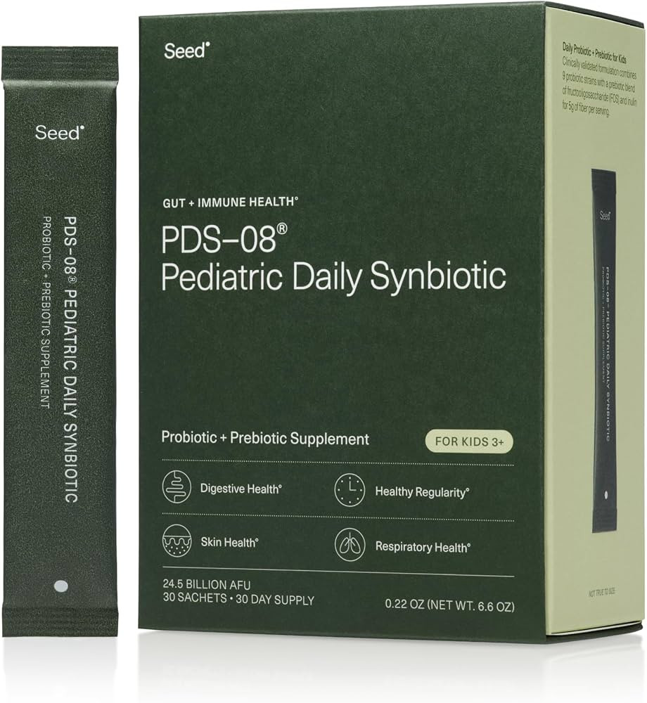 Seed PDS-08 Pediatric Daily Synbiotic - Fiber-Based Prebiotic & Probiotic for Kids - Digestive He... | Amazon (US)