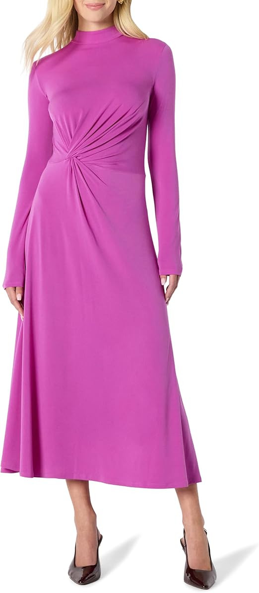 Amazon Essentials Women's Fit and Flare Long-Sleeved Short Maxi Dress | Amazon (US)