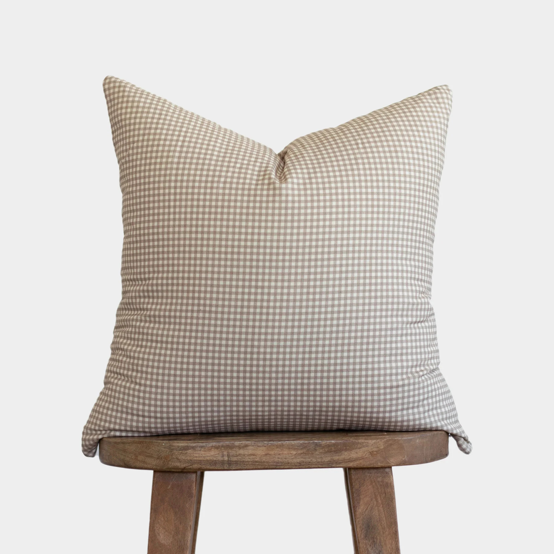Mini Tan Gingham - Pillow Cover Single - 18" | 20" | 22" | 24" | 26" | Woven Nook