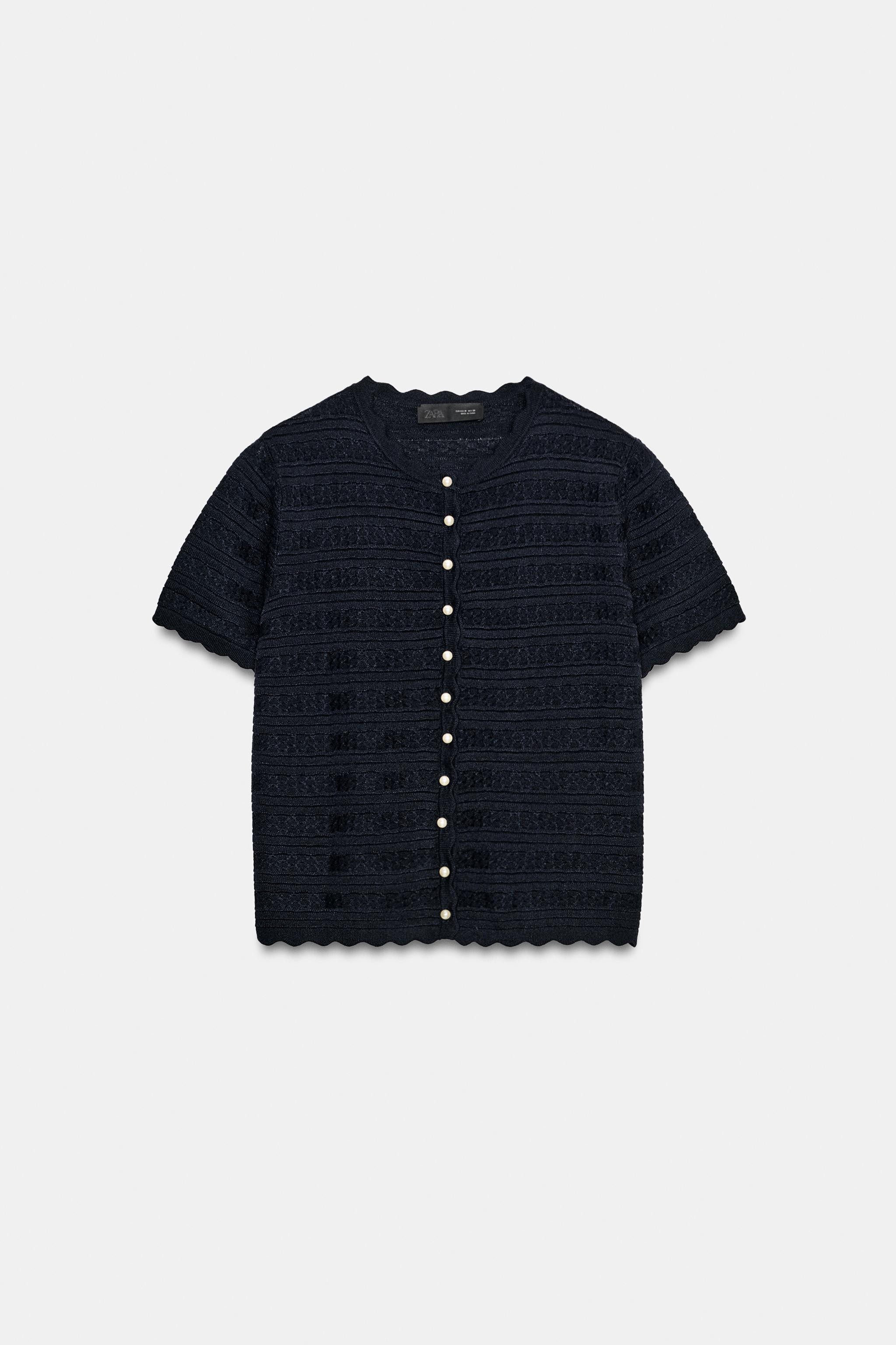 PEARL BUTTON CARDIGAN | Zara US