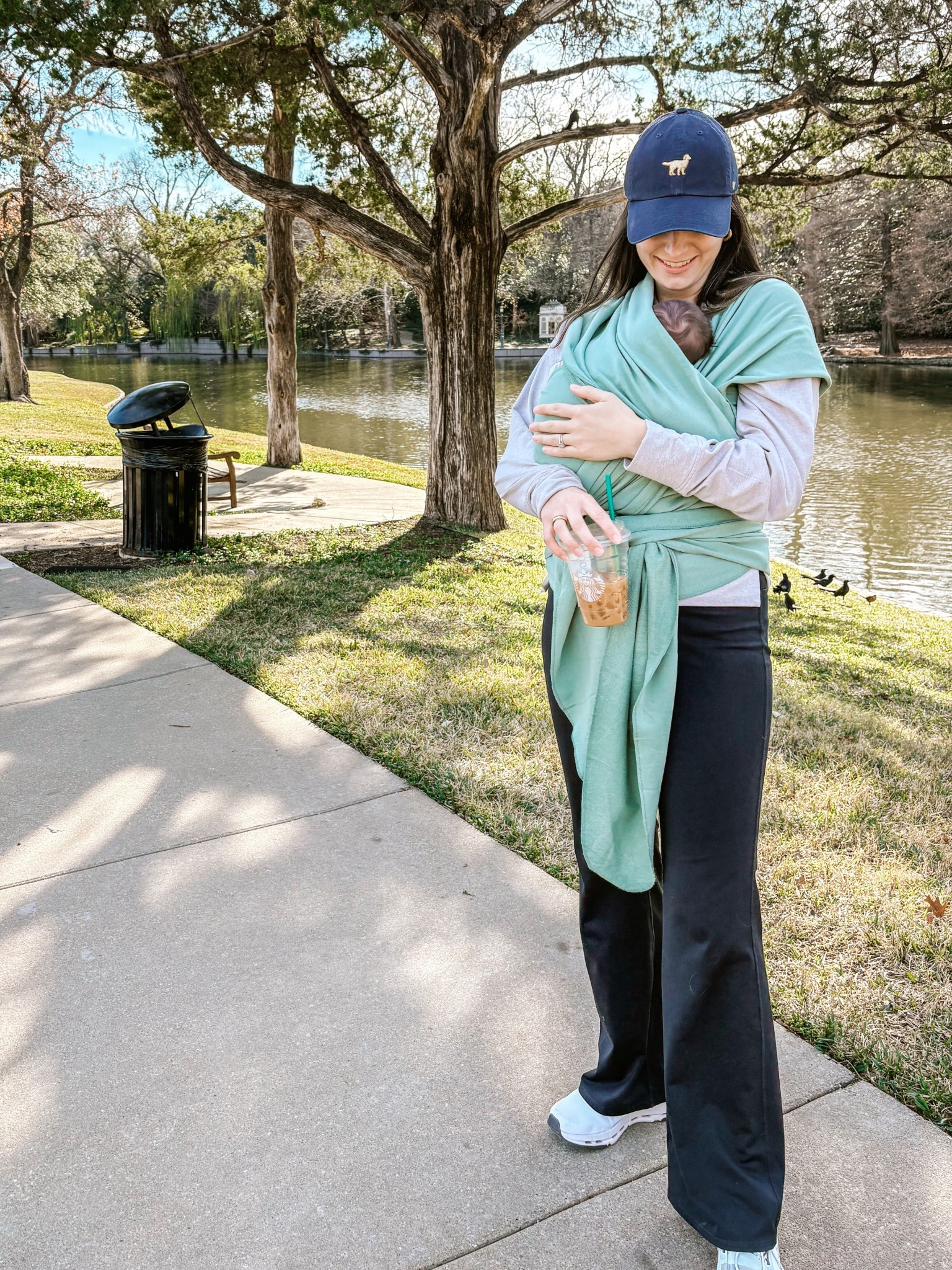 Yesterday’s walk outfit with baby! Perfect for postpartum! My golden retriever hat is from ‘47 but linked a few similar options! 

Top: medium // Pants: small

#casualoutfit #workoutclothes #potpartum #ootd #momlife 

#LTKBaby #LTKmomlife #LTKootd