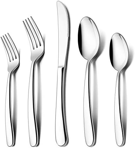 LIANYU 60-Piece Heavy Duty Silverware Set, Stainless Steel Flatware Cutlery Set for 12, Heavy Wei... | Amazon (US)