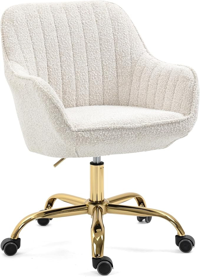 360° Swivel Chair with Wheels, Adjustable Height Home Office Desk Chair Rolling Living Room Chai... | Amazon (US)